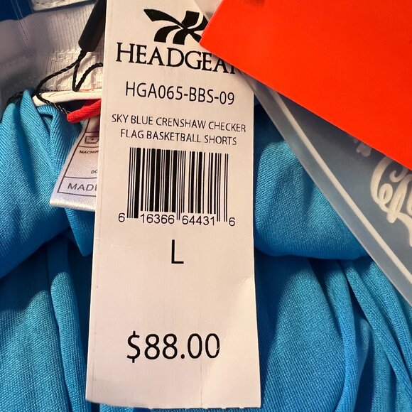 Headgear Classics Nipsey Hussle Crenshaw 60 Checkered Flag Shorts NWT Large - Picture 3 of 7